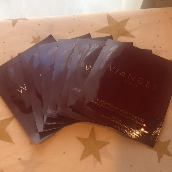 New Box Of 6 Wander Beauty Baggage Claim Gold Eye Masks - Picture 3 of 3